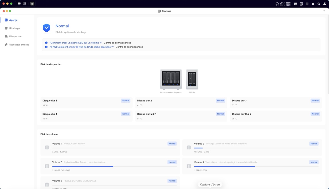 Interface UGOS Pro sur UGREEN DXP4800 Pro (vue 2)