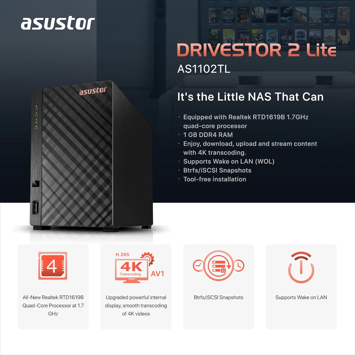 ASUSTOR DRIVESTOR 2 Lite (AS1102TL) - photo 4