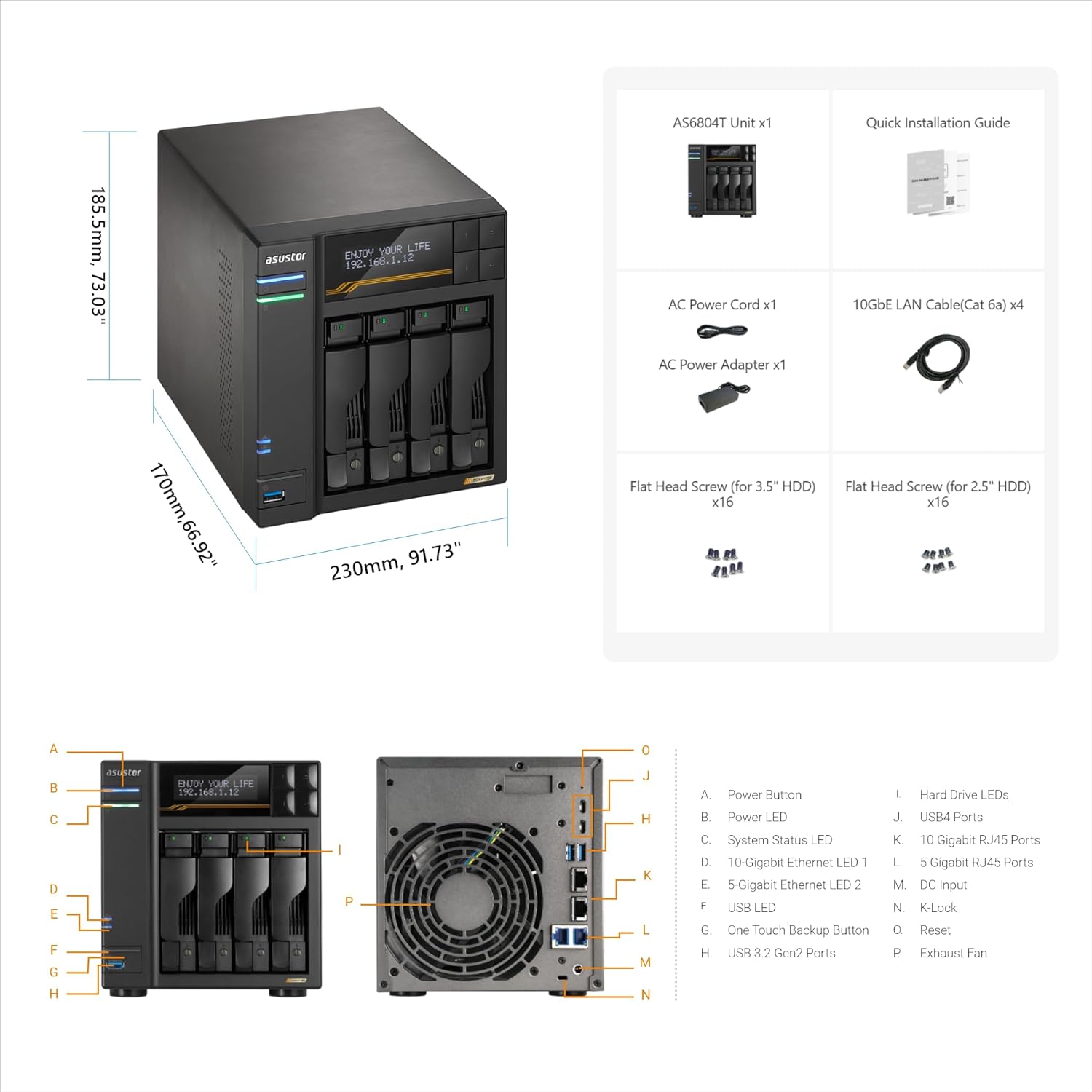 ASUSTOR Lockerstor 4 Gen3 AS6804T - photo 3